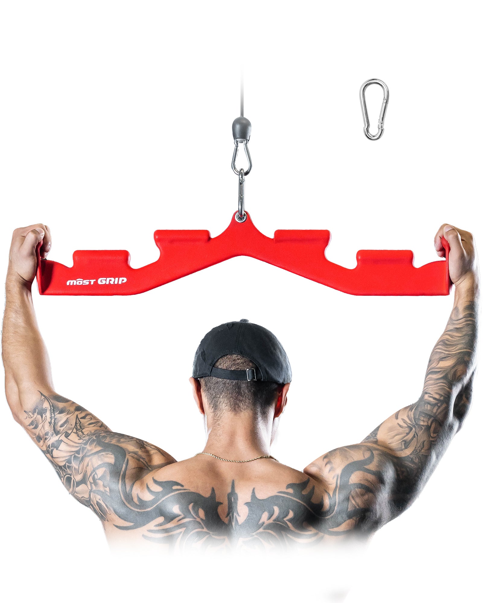MOST GRIP Multi-Grip LAT Pulldown Bar – Ergonomic Handles, Heavy-Duty Back Training Attachment