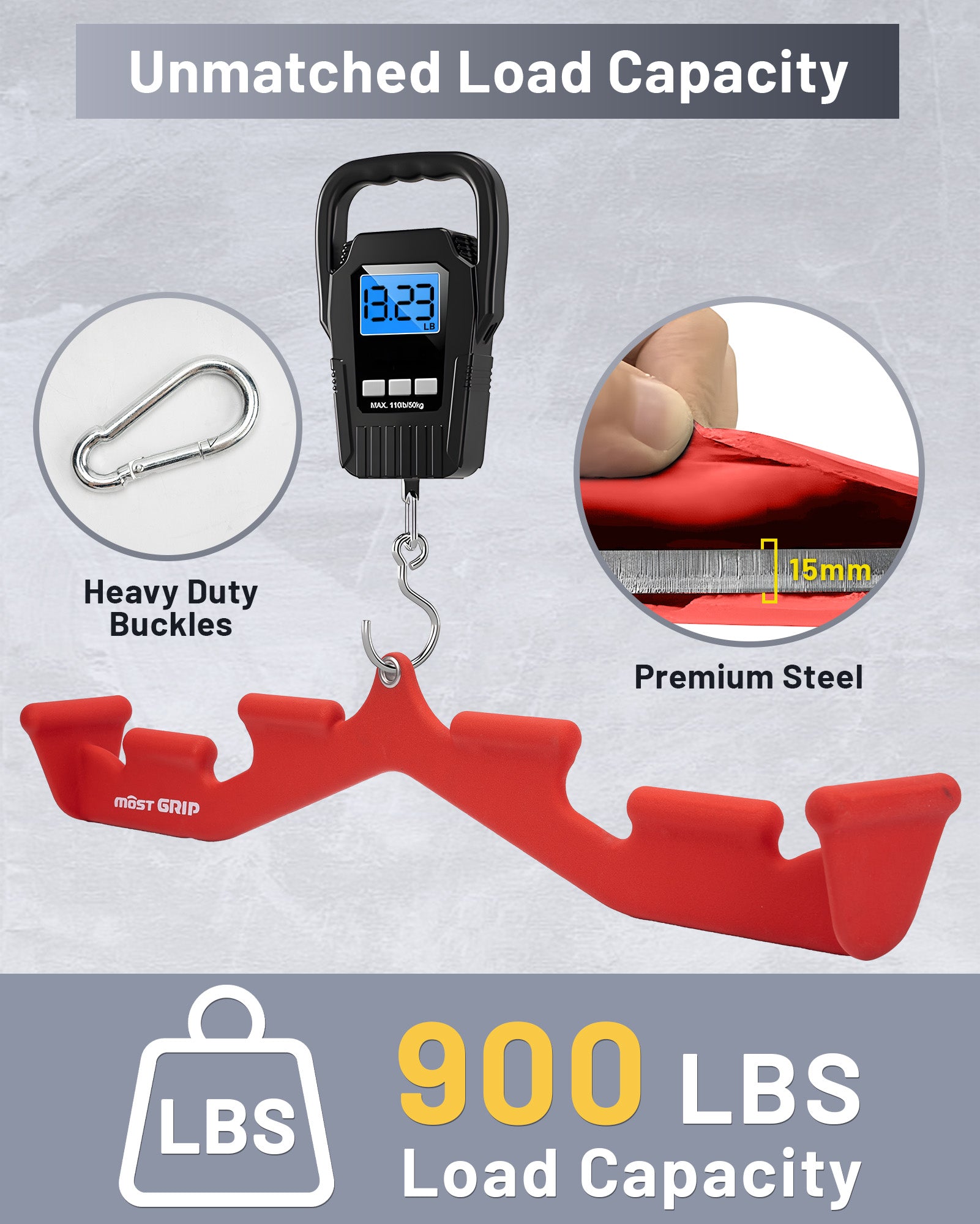 MOST GRIP Multi-Grip LAT Pulldown Bar – Ergonomic Handles, Heavy-Duty Back Training Attachment