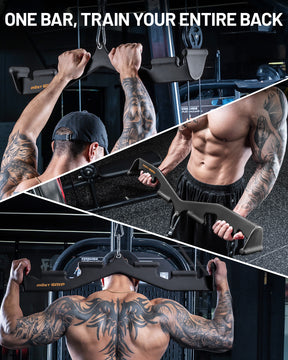 MOST GRIP Multi-Grip LAT Pulldown Bar – Ergonomic Handles, Heavy-Duty Back Training Attachment