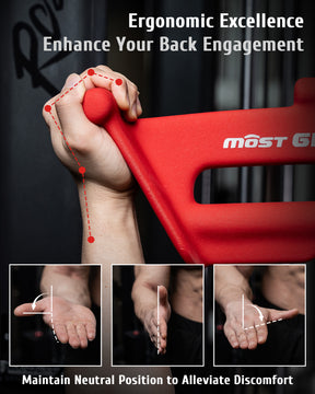 MOST GRIP Multi-Grip LAT Pulldown Bar & V Bar Set– Ergonomic Handles, Heavy-Duty Back Training Attachment