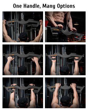 MOST GRIP Multi-Grip LAT Pulldown Bar & V Bar Set– Ergonomic Handles, Heavy-Duty Back Training Attachment