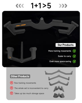 MOST GRIP Multi-Grip LAT Pulldown Bar & V Bar Set– Ergonomic Handles, Heavy-Duty Back Training Attachment